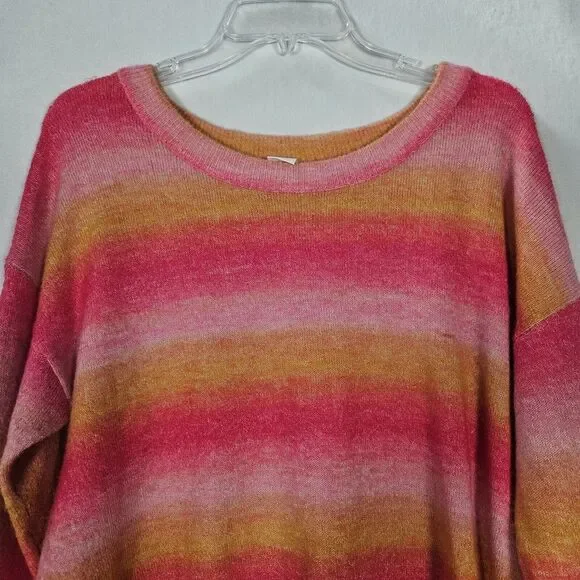 Gap Sweater L Multicolor Striped‎ Wool Blend Pullover Tunic Long Sleeve Preppy - Picture 4 of 12